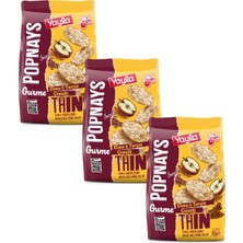 Yayla Popnays Gurme Elma ve Tarçın Çeşnili Kepekli Ince Pirinç Patlağı 80 G X3