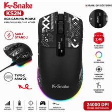 vooka Kablosuz Rgb Gaming Mouse 24000 Dpı Şarj Standlı Type-C Oyuncu Mouse