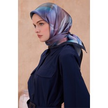 Belli Geometrik Desen Kristal Mavi Eşarp 2015