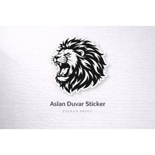 Eseran Print Aslan Duvar Sticker Büyük Boy Dekoratif Duvar Çıkartması Aslan Figürlü Sticker