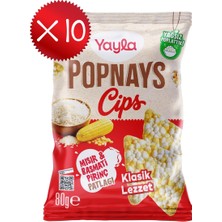 Yayla Popnays Cips Klasik Lezzet Mısır ve Basmati Pirinç Patlağı 80 G X10
