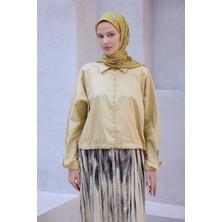 Belli Imza Desen Nova Zeytin Hardal Eşarp 1013