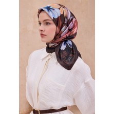 Belli Çiçek Desen Kristal Kahve Eşarp 2014