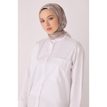 Belli Çiçek Desen Premıum Soft Bej Eşarp 2