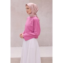 Belli Geometik Desen Ipek Eşarp 4201D (Twıll) Pudra - 32