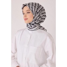 Belli Geometrik Desen Ipek Eşarp 4052D (Twill)-05
