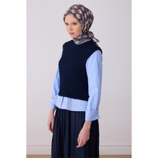 Belli Mor Geometrik Desen %100 Twill İpek Eşarp 4302 - 32