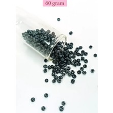 Herşey Trend Herşeytrend Dökme Cam Kum Boncuk Büyük Boy (6/0) 4 mm - 60 Gram - Siyah - BNC120