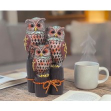 Elifeshop Feng Shui Şans Getiren Baykuş Ailesi Biblo 15 cm Dekoratif Ev Ofis Hediyesi Lüks Tasarım Obje