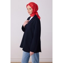 Belli Kırmızı Obje Desen %100 Twill Ipek Eşarp 4322-31