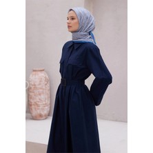 Belli Geometrik Desen Nova Mavi Eşarp 1007