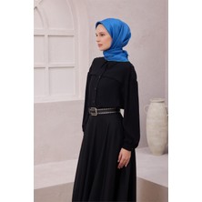 Belli Geometik Desen Ipek Eşarp 4203D (Twıll) Mavi - 36