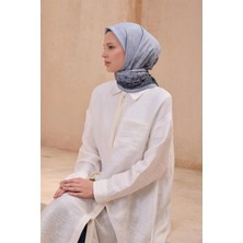 Belli Geometrik Desen Paulista Buz Mavisi Eşarp 7
