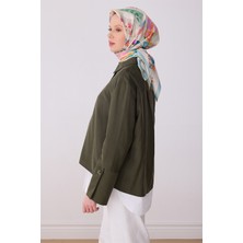 Belli Sarı Obje Desen %100 Twill İpek Eşarp 4316 - 81