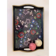 Herşey Trend Herşeytrend Elif Kulplu Desenli Tepsi ROYALEKS-İSR-5720