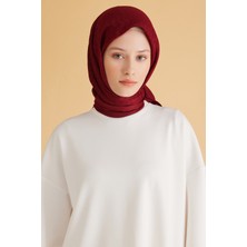 Belli Geometrik Desen Veyra Bordo Eşarp 1