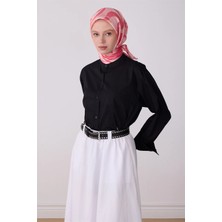 Belli Pembe Geometrik Desen %100 Twill İpek Eşarp 4327 - 56