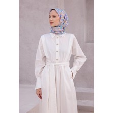 Belli Etnik Desen Ipek Eşarp 4222D (Twıll) Bebe Mavisi - 50