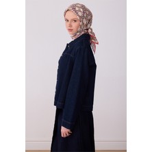 Belli Fuşya Çok Renkli Klasik Desen %100 Twill Ipek Eşarp 4328-80