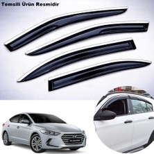 Caraks Hyundai Elantra Mügen Cam Rüzgarlığı Abs Krom Nikelajlı Cam Rüzgarlığı 2016-2021 Arası 4 Lü Set
