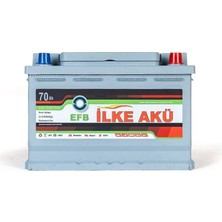 Ilke Akü Efb 70 Ah 12V Start-Stop Uyumlu Otomobil Aküsü