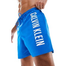 Calvin Klein Intense Power Medium Drawstring Swim Short Erkek Orta Boy Yüzme Şortu Mavi