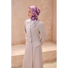 Belli Çiçek Desen Premıum Soft Fuşya Eşarp 7