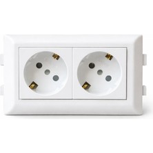 Has Light Kablo Kanalı 100X50 Için Ikili Çerçeveli Priz