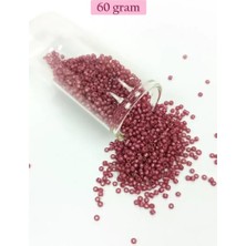 Herşey Trend Herşeytrend Dökme Cam Kum Boncuk (11/0) 2 mm - 60 Gram -  Koyu Pembe - BNC046