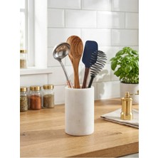 Faralya Home Doğal Beyaz Mermer Kepçelik Kaşıklık 16X9 cm