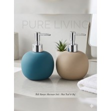 Kasımoğulları Concept Modern Ikili Banyo Aksesuar Seti - 600 ml Geniş Hacimli Mat Sıvı Sabunluk Takımı (2'li)