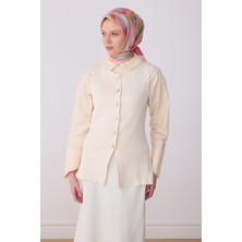 Belli Pembe Soyut Desen %100 Twill Ipek Eşarp 4318-02