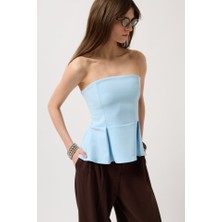 Kendim Fashion Pileli Straplez Bluz