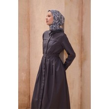 Belli Çiçek Desen Premıum Soft Gri Eşarp 8