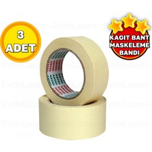 EvdeLazım Maskeleme Bandı Kağıt Bant 36 mm 25 Metre Boya Badana Bandı - 3 Adet