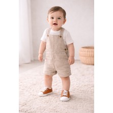 Leoncino 5206 Bağcıklı Unisex Müslin Kısa Düz Renk Patik Ayakkabı 18-19 No