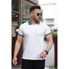 Kendim Fashion Erkek Yakalı Kagi Kumaş Kısa Kollu T-Shirt