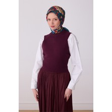 Belli Yeşil Çok Renkli Obje Desen %100 Twill Ipek Eşarp 4307-80