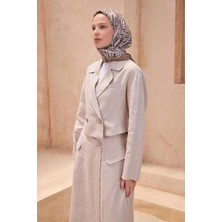 Belli Çiçek Desen Premıum Soft Vizon Eşarp 8