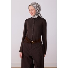 Belli Bej Klasik Desen %100 Twill Ipek Eşarp 4328-84