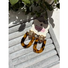 Cicis Accessories Leopar Detay Kaplanlı Küpe