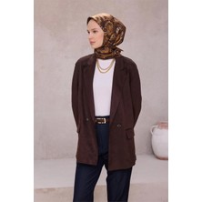 Belli Etnik Desen Ipek Eşarp 4222D (Twıll) Kahve - 89