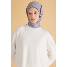 Belli Geometrik Desen Veyra Gri Eşarp 2