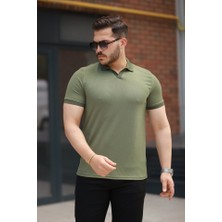 Kendim Fashion Erkek Yakalı Waffle Dokulu Kısa Kollu Tişört