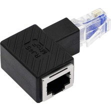 Derwell RJ45 Erkek-Dişi Uzatma Ağ Konnektörü Gigabit Destekli L Tipi RJ45 Dişi Erkek 90 Derece Cat Internet Ethernet Kablo Uç Çevirici Adaptör Network Aksesuar