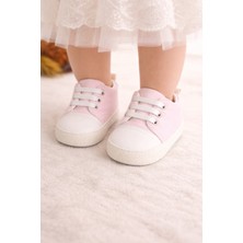 Leoncino 5206 Bağcıklı Unisex Müslin Kısa Düz Renk Patik Ayakkabı 18-19 No