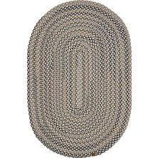 Halımax Lunox Multi Renkli Hasır Örgü Çift Taraflı Dokuma Yolluk Jüt Kilim Oval Banyo Paspası
