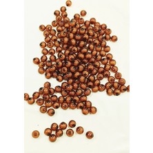 Herşey Trend Herşeytrend Yuvarlak Boncuk Içten Boncuklu Bileklik Çanta Boncuğu 8 mm 50 gr Kahverengi - BNC469