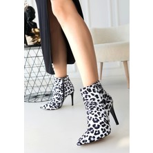 Kendim Fashion Blan Zebra Saten Topuklu Bot