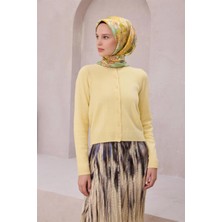 Belli Çiçek Desen Ipek Eşarp 4220D (Twıll) Yeşil - 58